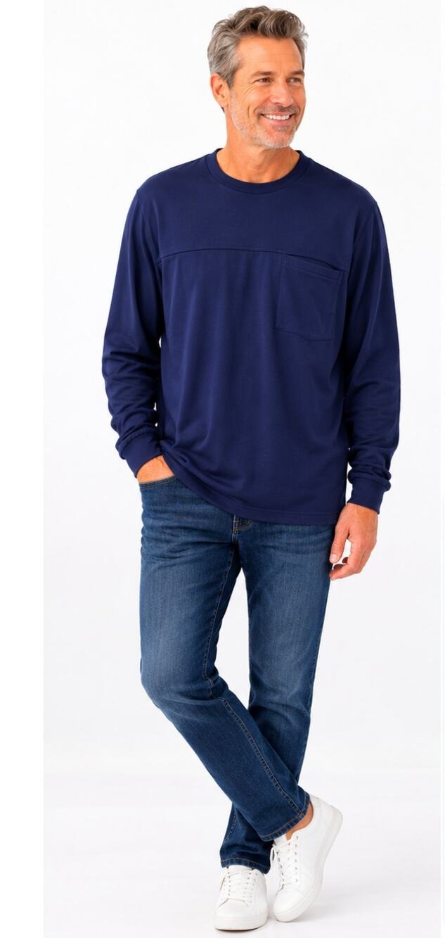All in Motion Men's Ponte Crew Neck Pullover Royal Indigo Blue XL NWT